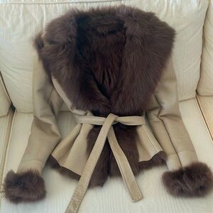 VERSACE LEATHER/ FUR JACKET